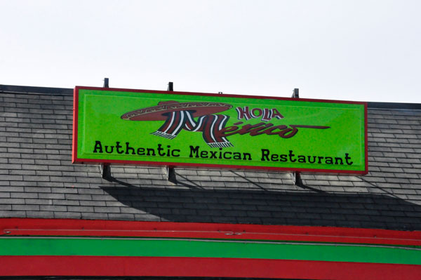 Hola Authentic Mexican Restaurant sign