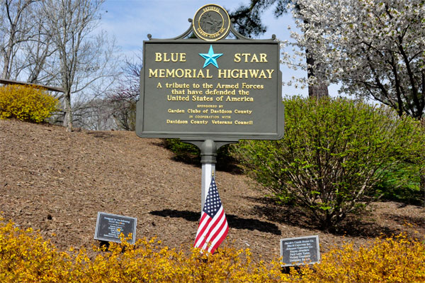 Blue Star Memorial Highway Sign