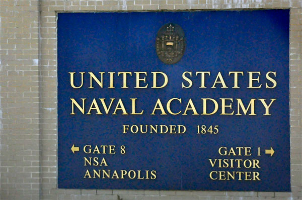 entry sign at United States Naval Academy Annapolis