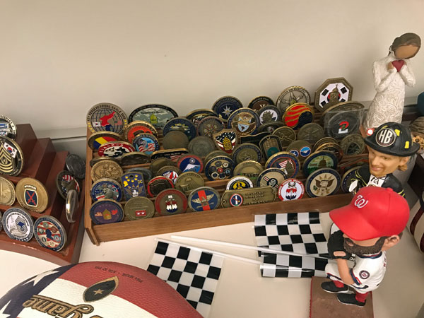 Christine Thompson's football and collectibles