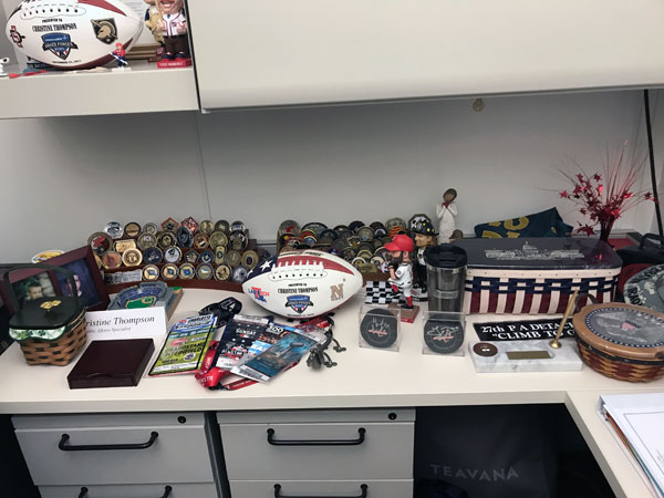 Christine Thompson's football and collectibles