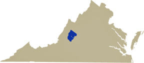 Virginia map showing location of Lexington