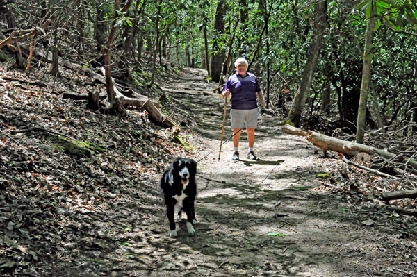 Lee Duquette and Dutch on the hiking trail