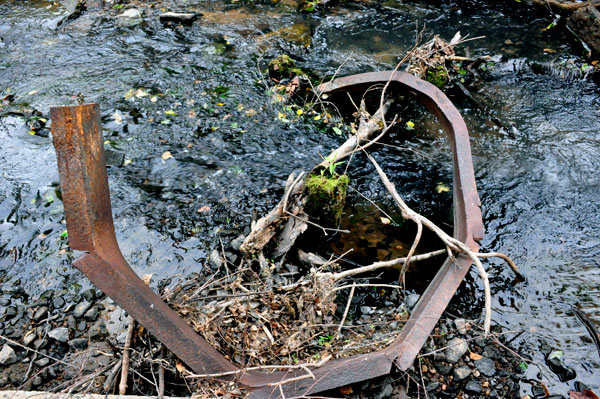 pieces of the trestle in the river