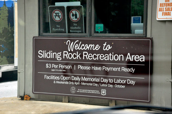 Sliding Rock sign