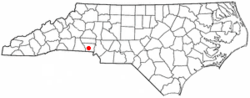 NC map showing location of Gastonia