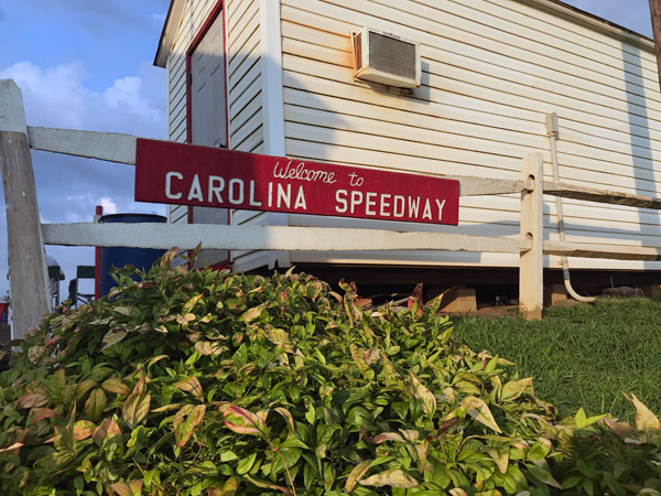 Carolina Speedway welcome sign