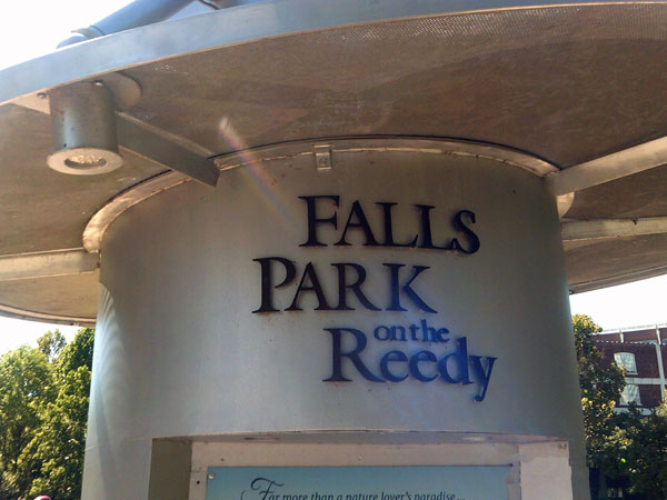 Falls Park on the Reedy sign