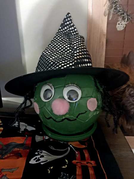 witch ball made by Karen Duquette