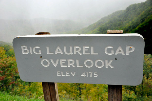 Big Laurel Gap Overlook sign