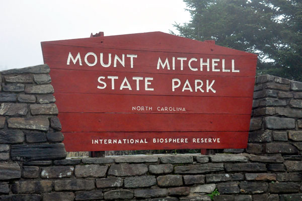 Mount Mitchell State Park sign