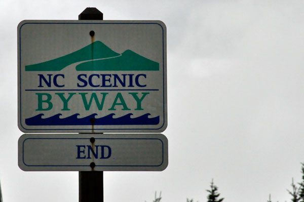 end of NC Scenic Byway sign
