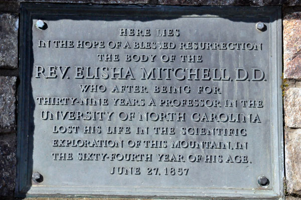 Elisha Mitchell's grave marker