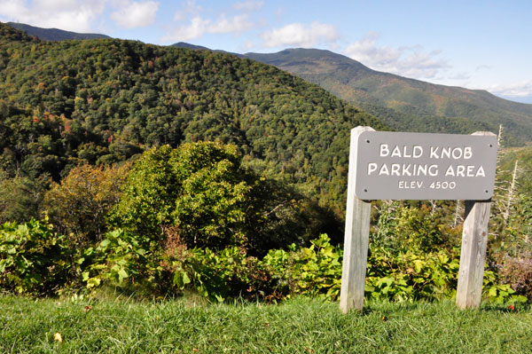 Bald Knob parking area sign