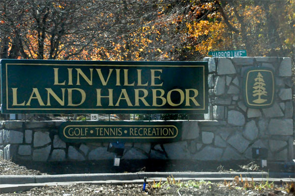 Linville Land Harbor sign