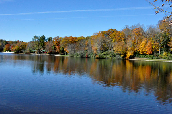 fall colors and reflections in the lake