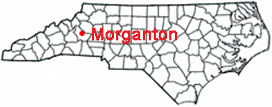NC map showing location of Morganton