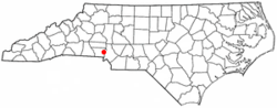 NC map showing location of Mount Holly