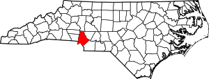 NC map showing location of Mecklenburg County
