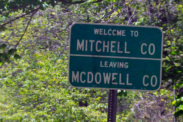 Mitchell and McDowell County line