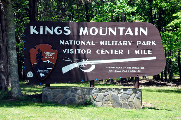 Kings Mountain National Military Park sign