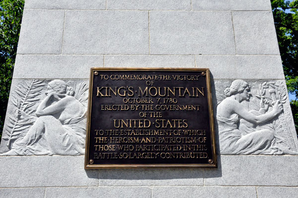 Kings Mountain monument plaque