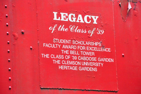sign on caboose- Legacy of Class of 39