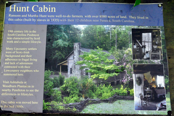 sign about the Hunt Cabin