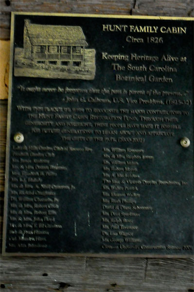 Hunt Family Cabin plaque