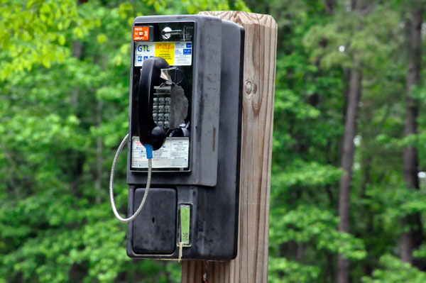 a pay phone in Morrow Mountain State Park