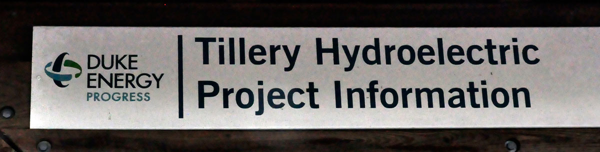 sign: Duek Energy Tillery Hydroelectric Project  Information