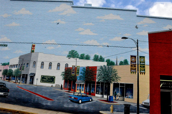 mural of downtown