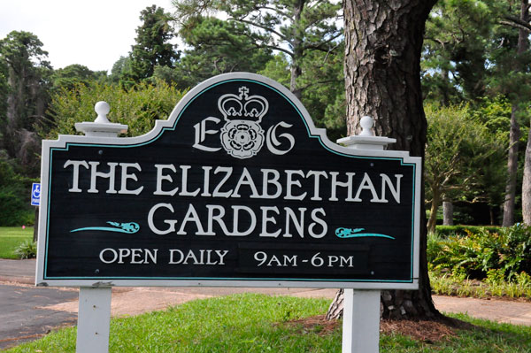 The Elizabethan Gardens sign
