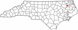 NC map showing location of Edenton
