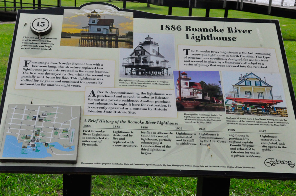 The Roanoke River Lighthouse sign