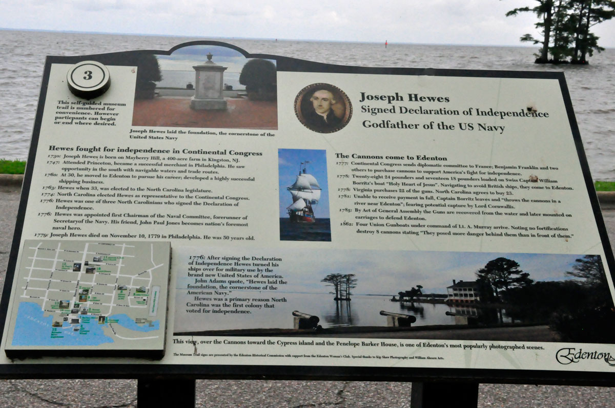 sign about Joseph Hewes