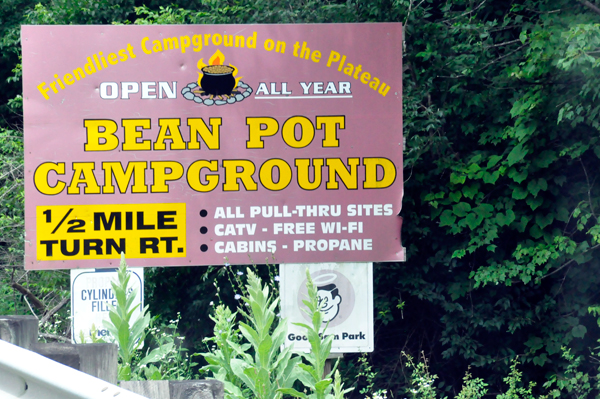 Bean Pot Campground sign