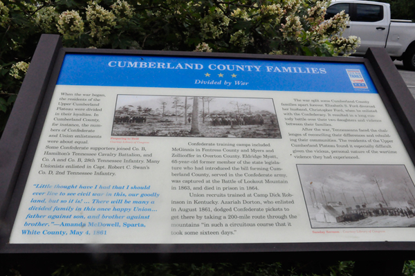 sign about Cumberland County Families