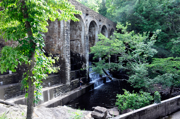 the dam side at Cumberland Mountain State Park 