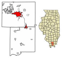 Illinois map showing locaion of Marion