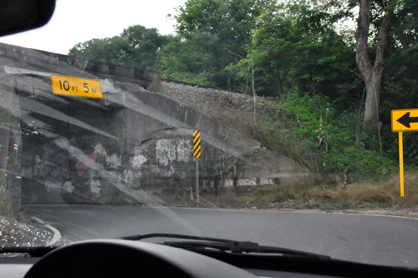 re-entering bridge tunnel