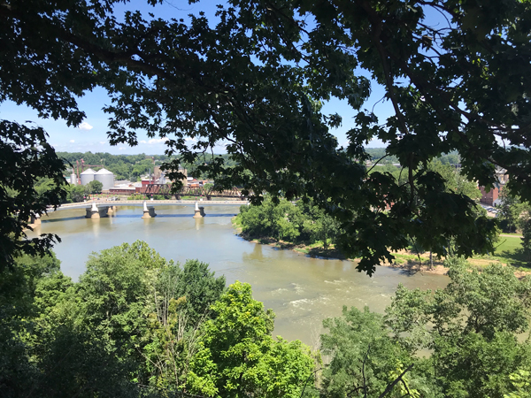 view of the Y-bridge from Putnam Hill Park overlook