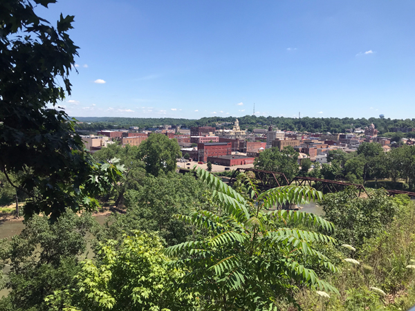 view of Zanesville from Putnam Hill Park overlook