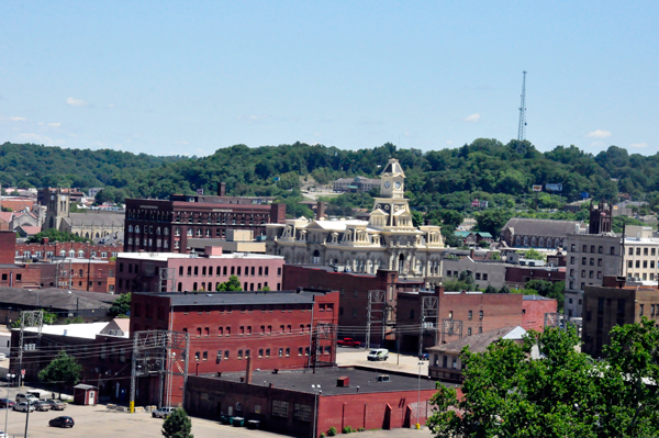 view of Zanesville from Putnam Hill Park overlook