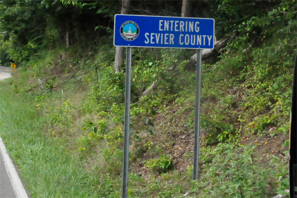 Entering Sevier County sign