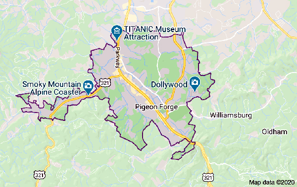 Pigeon Forge map