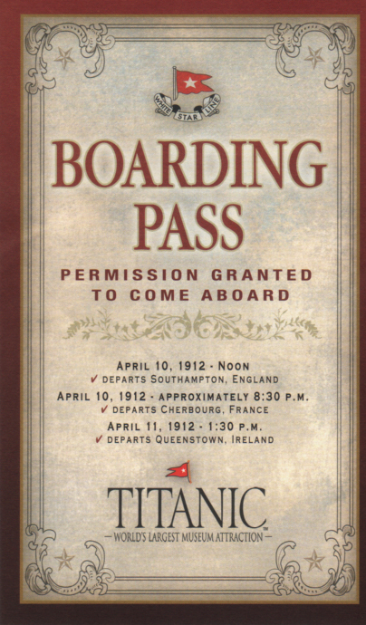 boarding pass Titantic