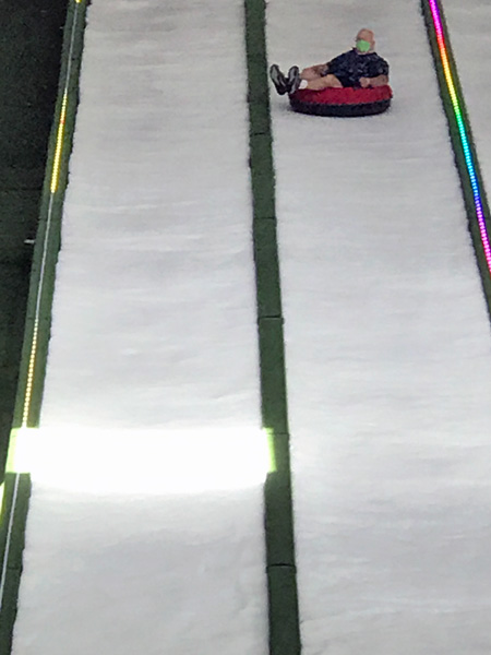 Lee Duquette on the snow slide