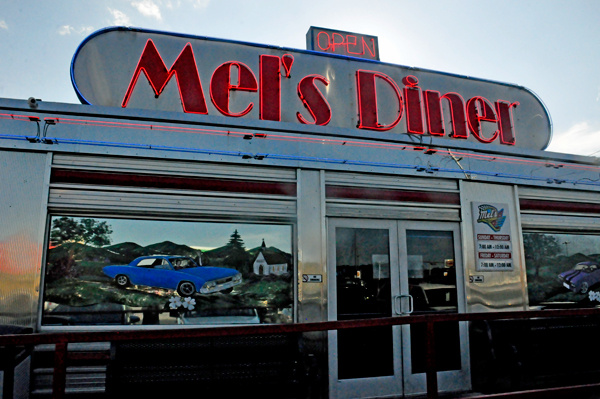 outside of Mel's Diner in Pigeon Forge, TN