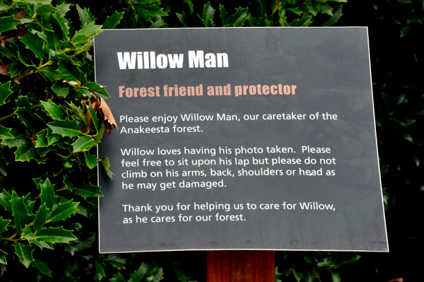 sign about the Willow Man